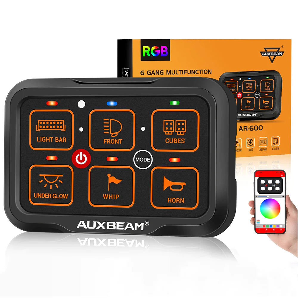 AR-600 RGB SWITCH PANEL WITH APP, TOGGLE/ MOMENTARY/ PULSED MODE