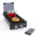 Camplux 2 Burners 12" RV Cooktop Slide-in Gas Stove with Cover