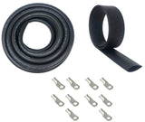 1/0 Gauge Welding Battery Cable Kit - Includes 10 pieces of 3/8" Tinned Copper Cable Lugs and 3 Feet Black Heat Shrink Tubing