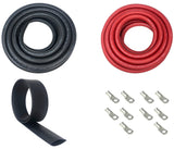 1/0 Gauge Welding Battery Cable Kit - Includes 5 pieces of 3/8" + 5 pieces of 5/16"  Tinned Copper Cable Lugs and 3 Feet Black Heat Shrink Tubing