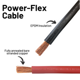 1/0 Gauge (AWG) Single Red Pure Copper Battery Cable Wire with Lug Connector Ring Terminals