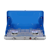 CAMPLUX Portable Camping Stove 2 Burner Gas Propane BBQ Windproof Cooker