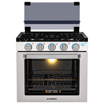Camplux RV Stove Gas Range Oven w/ 3 Burners Cooktop 21 Inches CLASSIC