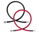 2 Gauge (AWG) Black and Red Pure Copper Battery Cable Wire with Lug Connector Ring Terminals