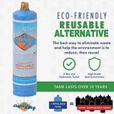 Flame King Eco Friendly Sustainable 1lb Refillable Propane Cylinder + Kit 14.1 oz