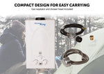 Flame King Tankless Outdoor Portable Camping Hot Shower Propane Gas 10L 2.64GPM Water Heater 68,000 BTU