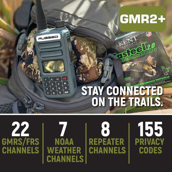 2 PACK Rugged GMR2 PLUS GMRS and FRS Two Way Handheld Radios NH Overland