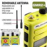 2 PACK - Rugged GMR2 PLUS GMRS and FRS Two Way Handheld Radios